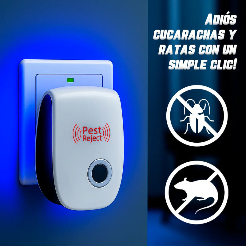 Repelente ultrasónico Pest Reject 200 m² – silencioso, sin veneno y seguro para mascotas y chicos